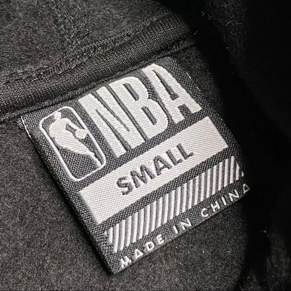 NBA Black Camo Fleece Hoodie Sweatshirt Men’s Size Small - Picture 6 of 8